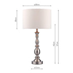 Madrid Table Lamp Satin Chrome With Shade Satin Chrome