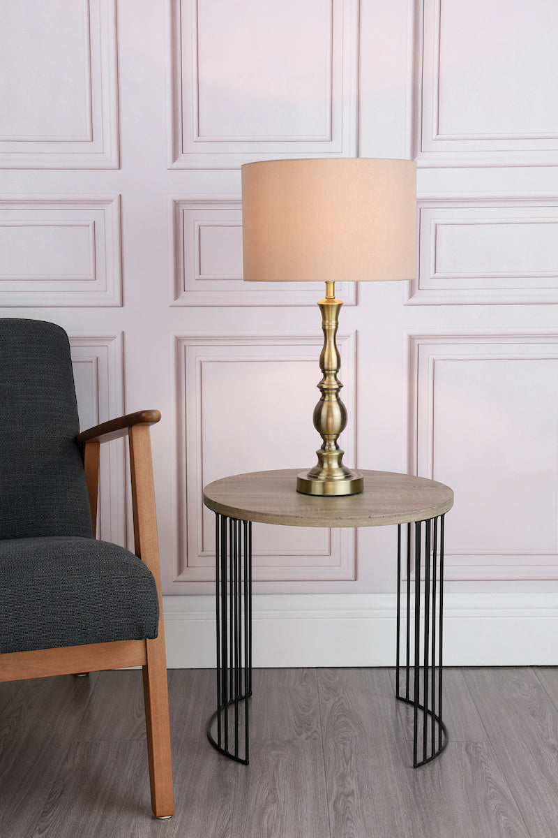 Madrid Table Lamp Antique Brass With Shade <br>Antique Bronze