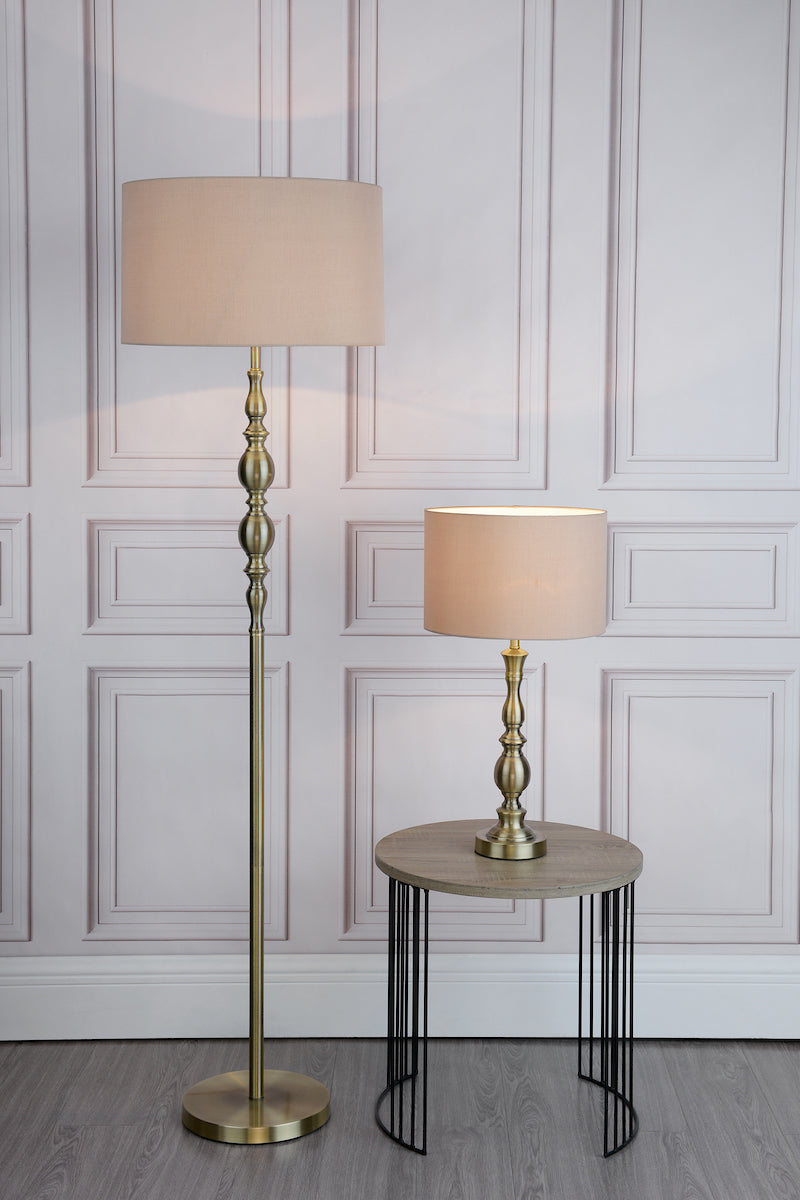Madrid Table Lamp Antique Brass With Shade <br>Antique Bronze