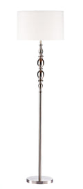 Madrid Floor Lamp Satin Chrome With Shade <br>Satin Chrome
