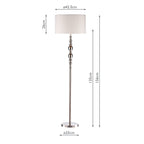 Madrid Floor Lamp Satin Chrome With Shade <br>Satin Chrome