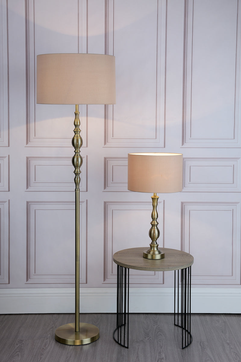 Madrid Floor Lamp Antique Brass With Shade Antique Brass