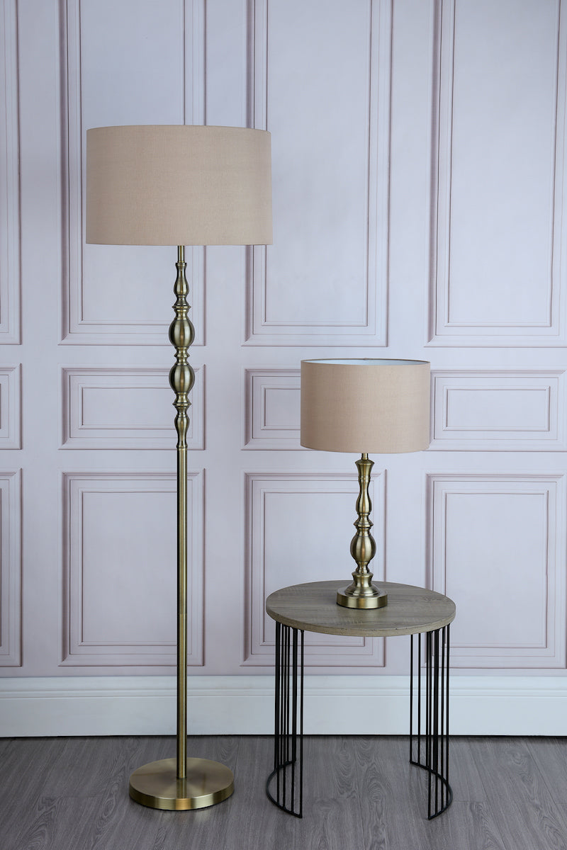 Madrid Floor Lamp Antique Brass With Shade Antique Brass