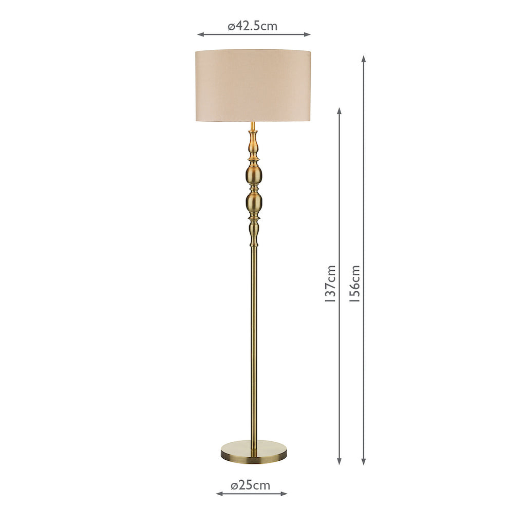 Madrid Floor Lamp Antique Brass With Shade Antique Brass