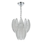 Maeve 6 Light Pendant Polished Chrome Textured Glass<br>Polished Chrome
