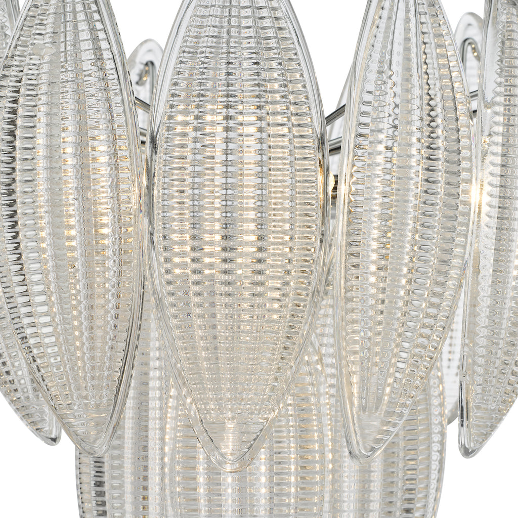 Maeve 6 Light Pendant Polished Chrome Textured Glass<br>Polished Chrome