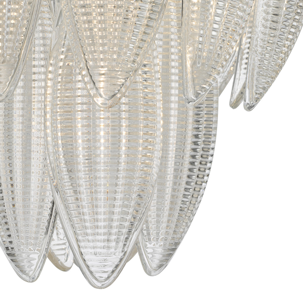 Maeve 6 Light Pendant Polished Chrome Textured Glass<br>Polished Chrome