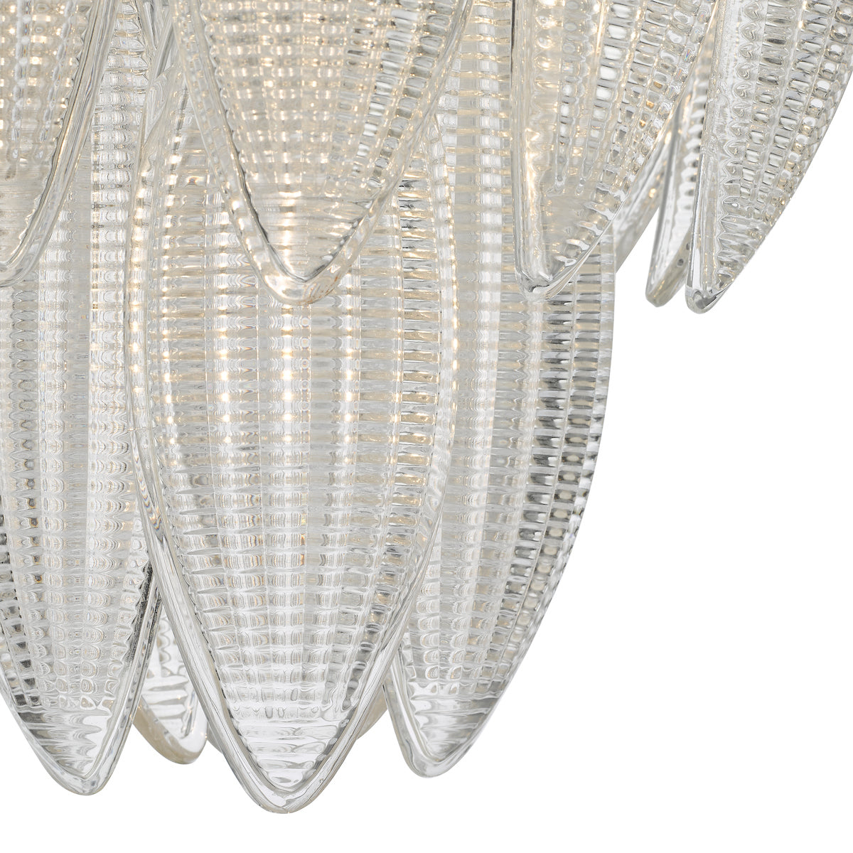 Maeve 6 Light Pendant Polished Chrome Textured Glass<br>Polished Chrome