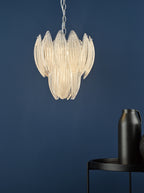 Maeve 6 Light Pendant Polished Chrome Textured Glass<br>Polished Chrome
