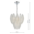 Maeve 6 Light Pendant Polished Chrome Textured Glass<br>Polished Chrome