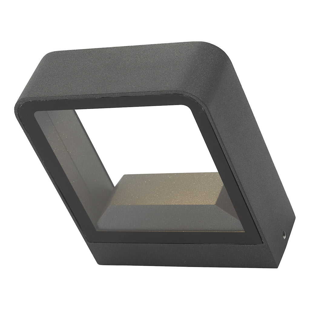 Malone Square Outdoor Wall Light Matt Grey Glass IP65 LED<br>Matt Grey