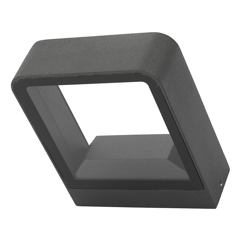Malone Square Outdoor Wall Light Matt Grey Glass IP65 LED<br>Matt Grey