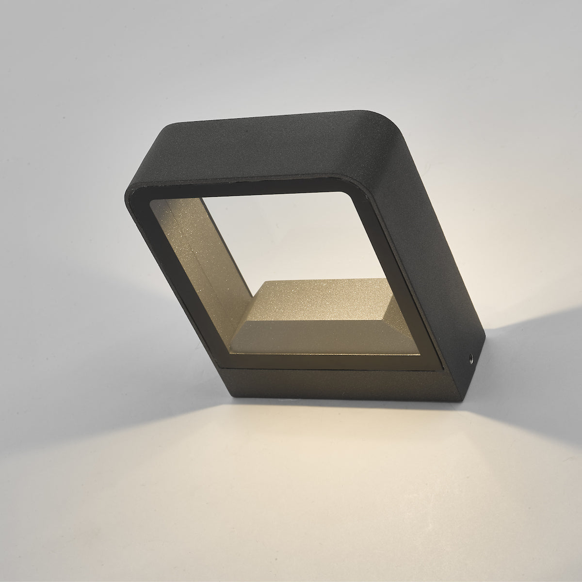 Malone Square Outdoor Wall Light Matt Grey Glass IP65 LED<br>Matt Grey