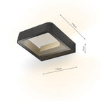 Malone Square Outdoor Wall Light Matt Grey Glass IP65 LED<br>Matt Grey