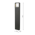 Malone Outdoor Post With Square Light Matt Grey IP65 LED<br>Matt Grey