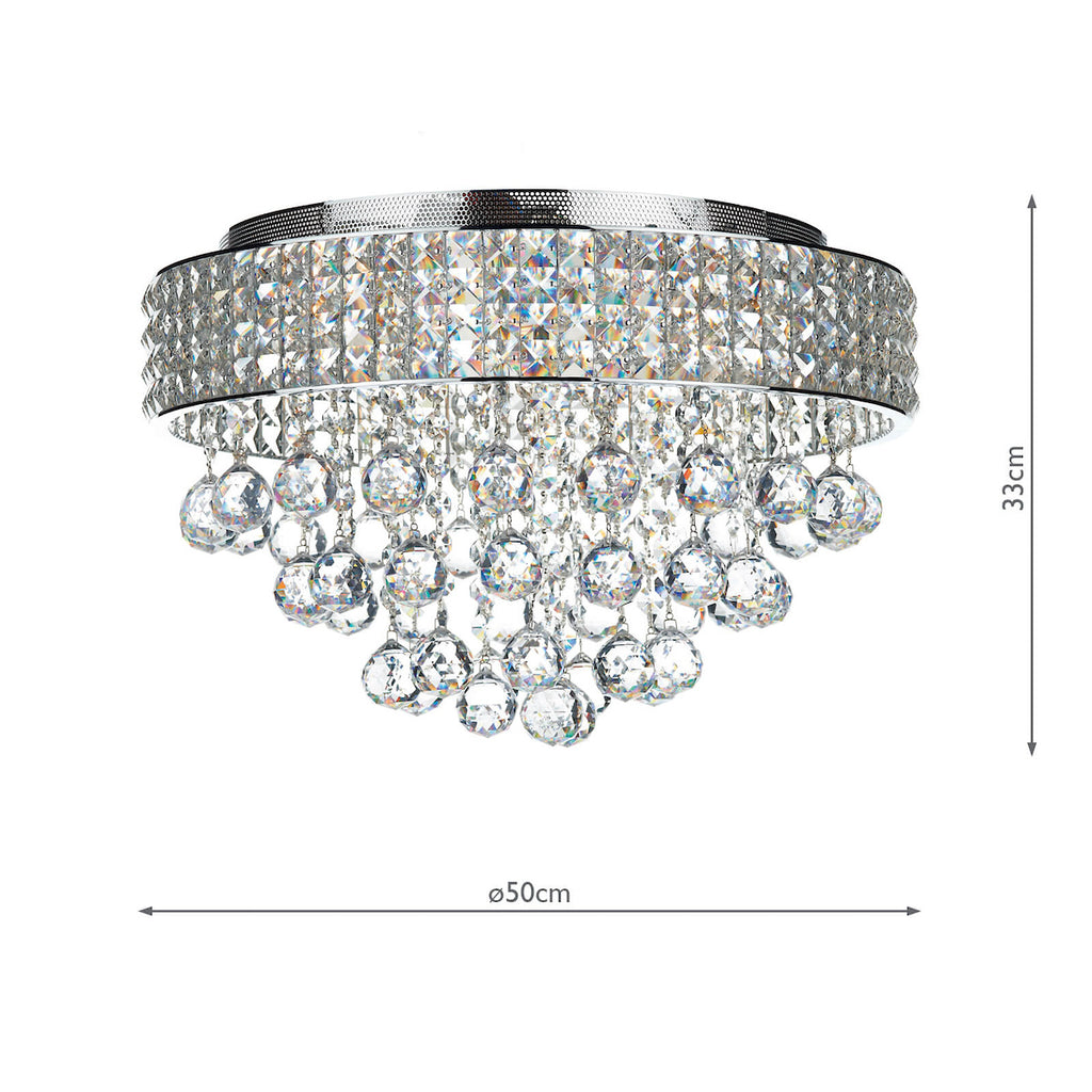 Matrix 5 Light Flush Polished Chrome<br>Crystal
