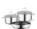 Bosch HEZ9SE030 3 Piece Pan Set Induction Pan Set - Stainless Steel