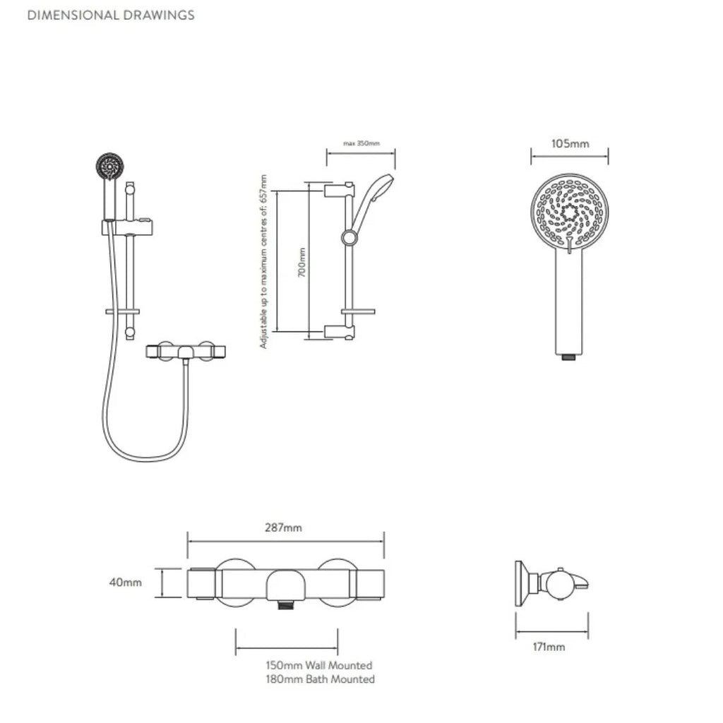 Aqualisa Midas 110 Bath & Shower Mixer - Chrome