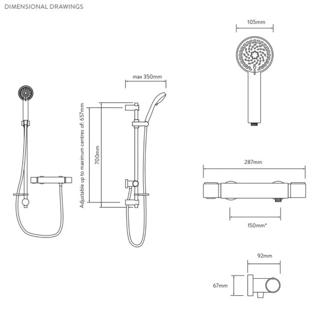 Aqualisa Midas 110 Mixer Shower Column - Chrome