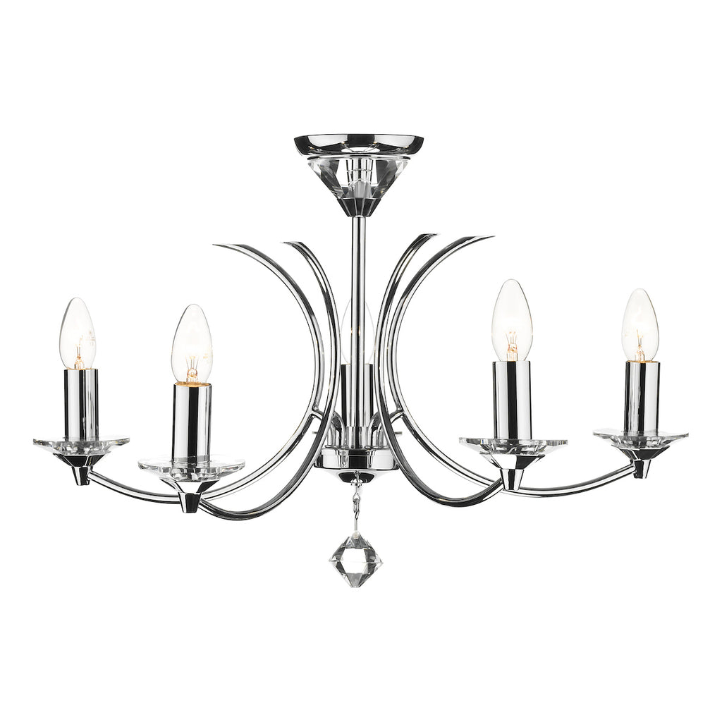 Medusa 5 Light Dual Mount Pendant K9 Crystal Polished Chrome<br>Polished Chrome