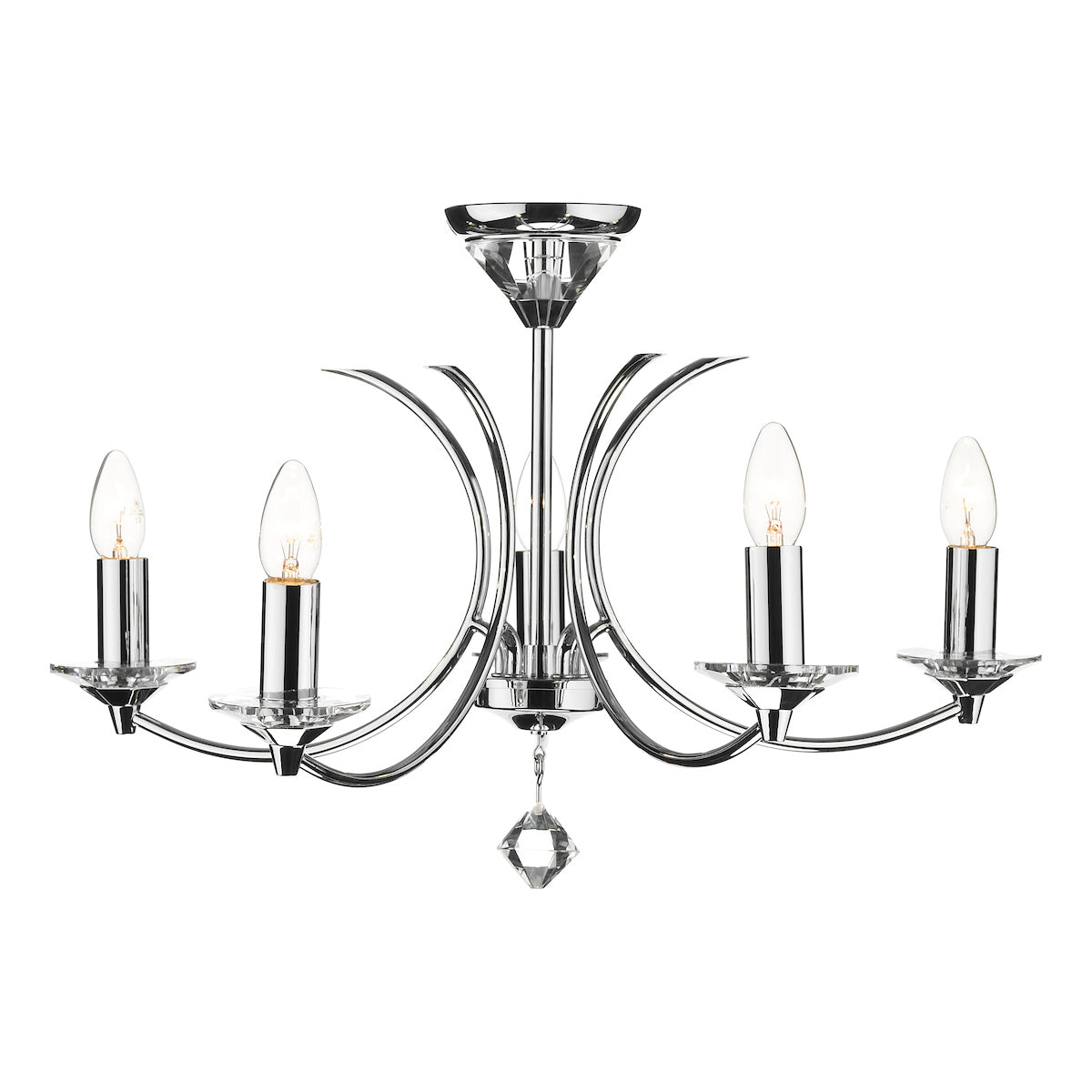 Medusa 5 Light Dual Mount Pendant K9 Crystal Polished Chrome<br>Polished Chrome
