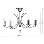 Medusa 5 Light Dual Mount Pendant K9 Crystal Polished Chrome<br>Polished Chrome