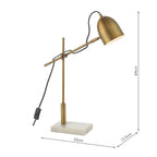Mendal Task Lamp Bronze & Marble<br>Antique Bronze