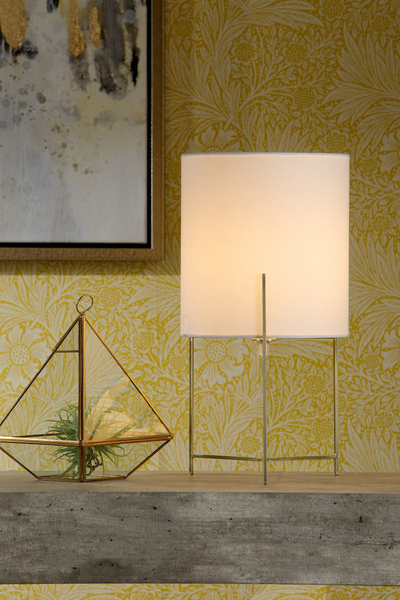 Michaela Table Lamp Satin Gold With Shade <br>Satin Gold