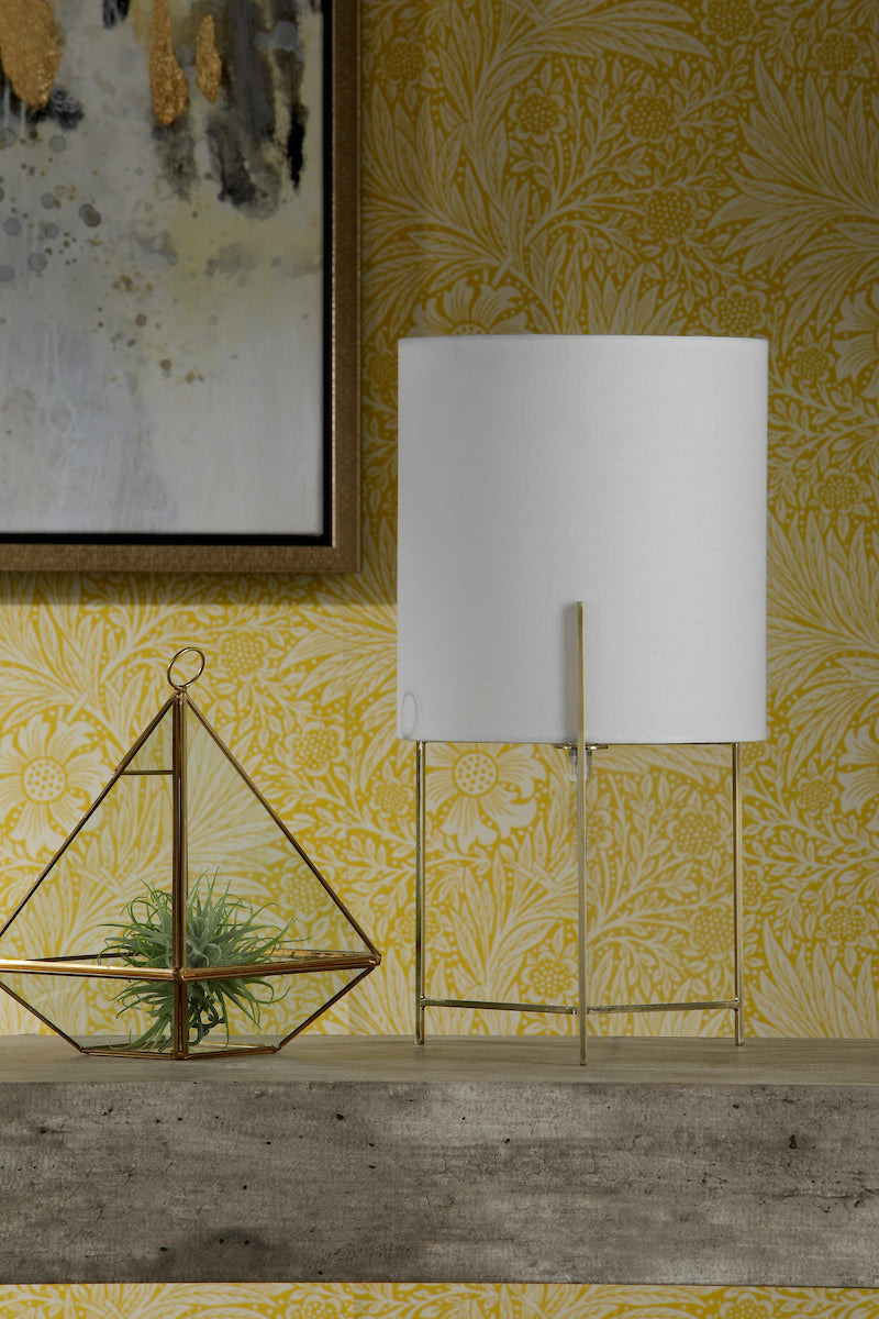 Michaela Table Lamp Satin Gold With Shade <br>Satin Gold