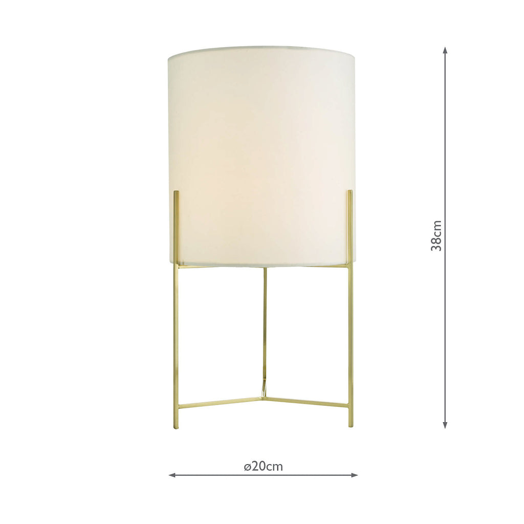 Michaela Table Lamp Satin Gold With Shade <br>Satin Gold