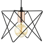 Midi Cage Pendant Matt Black & Bright Copper<br>Matt Black