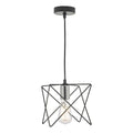 Midi 1 Light Pendant Black and Polished Chrome<br>Matt Black