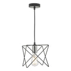 Midi 1 Light Pendant Black and Polished Chrome<br>Matt Black