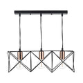 Midi 3 Light Bar Pendant Black & Bright Copper Detail<br>Matt Black