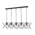 Midi Cage 5 Light Bar Pendant Matt Black Bright & Copper<br>Matt Black