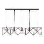 Midi Cage 5 Light Bar Pendant Matt Black Bright & Copper<br>Matt Black