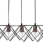 Midi Cage 5 Light Bar Pendant Matt Black Bright & Copper<br>Matt Black