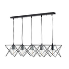Midi 5lt Bar Pendant Black & Polished Chrome<br>Matt Black