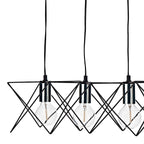 Midi 5lt Bar Pendant Black & Polished Chrome<br>Matt Black