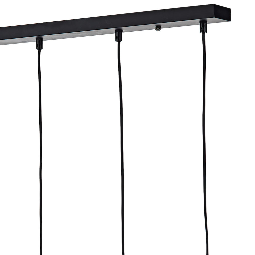 Midi 5lt Bar Pendant Black & Polished Chrome<br>Matt Black