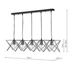 Midi 5lt Bar Pendant Black & Polished Chrome<br>Matt Black