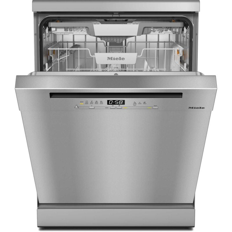 Miele G5811 SC Front Active Plus Freestanding Dishwasher-Clean Steel