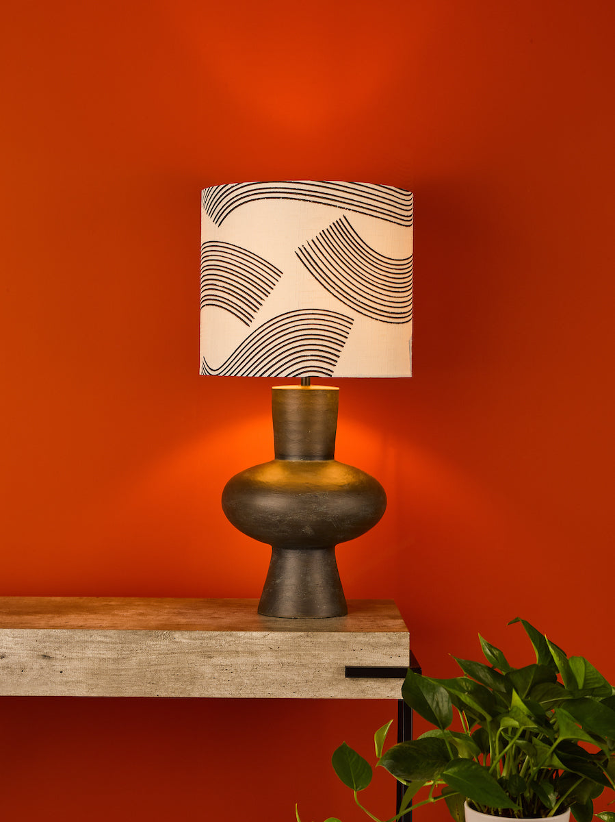 Miho Table Lamp Black/Bronze With Shade <br>Black