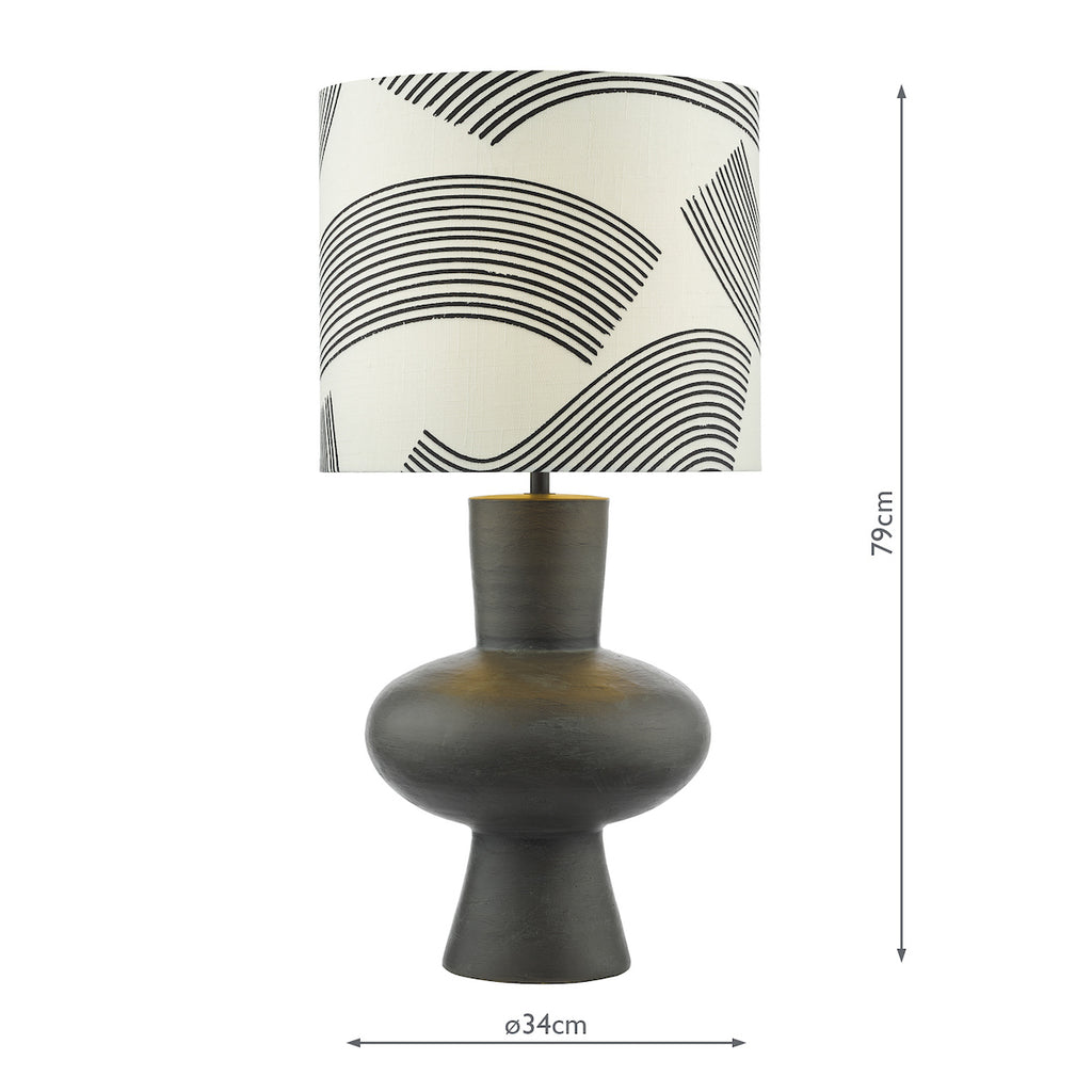Miho Table Lamp Black/Bronze With Shade <br>Black