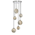Mikara 6 Light Cluster Pendant Marble Effect Glass &amp; Polished ChromeMarble Effect Glass