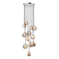 Mikara 12 Light Cluster Pendant Polished Chrome Glass 2.5M<br>Marble Effect Glass