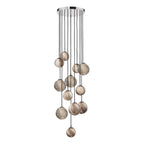 Mikara 12 Light Cluster Pendant Polished Chrome Glass 2.5M<br>Marble Effect Glass