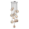 Mikara 12 Light Cluster Pendant Polished Chrome Glass 1.5M<br>Marble Effect Glass
