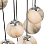 Mikara 12 Light Cluster Pendant Polished Chrome Glass 1.5M<br>Marble Effect Glass