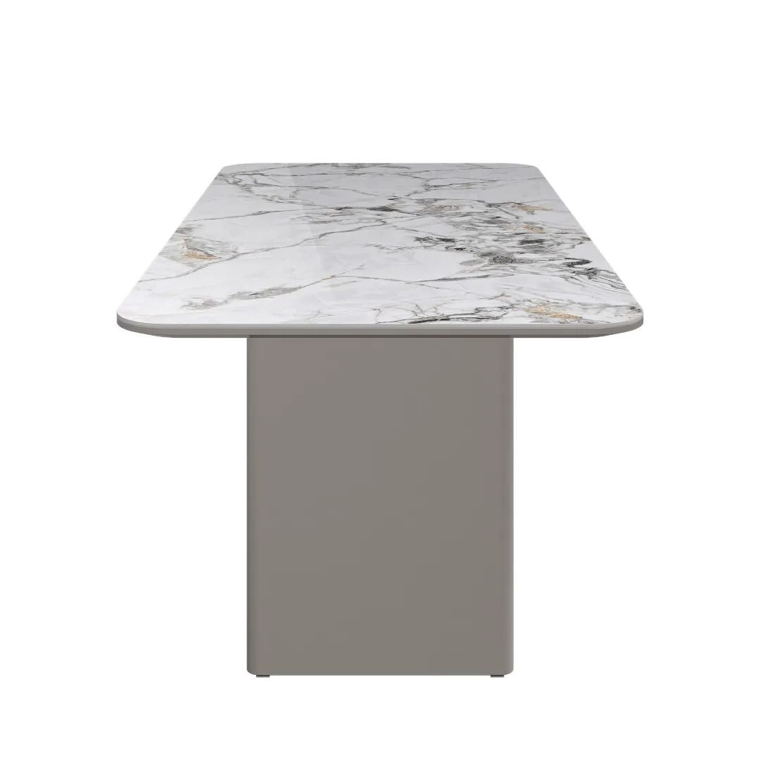 Milano Fixed Gloss White Ceramic Dining Table - 180cm